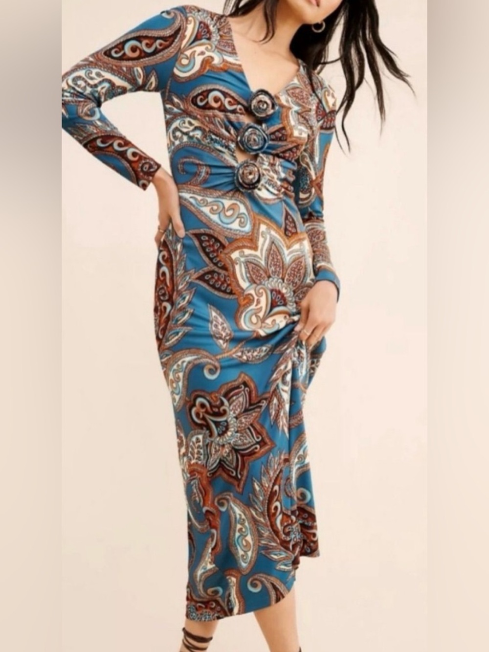 Coming: Farm Rio Blu X Nuuly Long Sleeve Mesh Dress